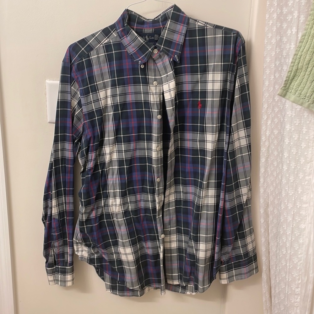 Large Plaid Polo Button Down